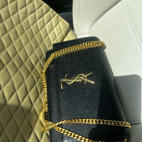 Yves Saint Laurent Black Crossbody with Gold Chain - Picture 9 of 11